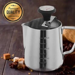 RoiCuisine® Melkopschuimkan - Met Thermometer - 350ml - Melkkannetje - Barista - RVS -Koffieverkoopwinkel 1200x1200 216