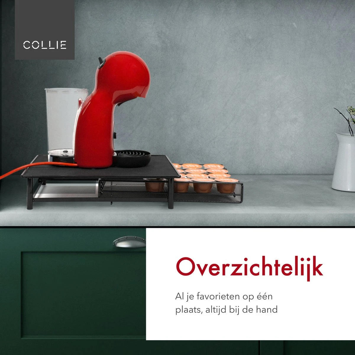 COLLIE - Dolce Gusto Cuphouder - Koffiecups Houder - Koffiecups Houder - Met Lade - 24 Cups - RVS - Matzwart 7 COLLIE - Dolce Gusto Cuphouder - Koffiecups Houder - Koffiecups Houder - Met Lade - 24 Cups - RVS - Matzwart - Afbeelding 5