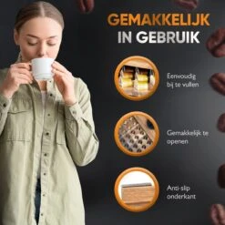 Dieux - Capsulehouder - 42 Capsules - Acacia Hout - Capsulehouder Nespresso - Luxe Kwaliteit - Nespresso - Cuphouder - Nespresso Cups - Cuphouder - Keuken - Koffie Apparaat - Pasen -Koffieverkoopwinkel 1200x1200 247