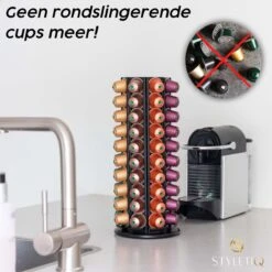 Capsulehouder Voor 80 Nespresso Koffiecups - Nespresso Cups - Koffiecups Houder - 360º Draaibaar Zwart -Koffieverkoopwinkel 1200x1200 293