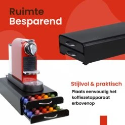 Capsulehouder Met Lade Nespresso - Cups Houder Voor 100 Koffie Capsules - Capsulehouders - RVS - Zwart -Koffieverkoopwinkel 1200x1200 324