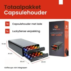 Capsulehouder Met Lade Nespresso - Cups Houder Voor 100 Koffie Capsules - Capsulehouders - RVS - Zwart -Koffieverkoopwinkel 1200x1200 326