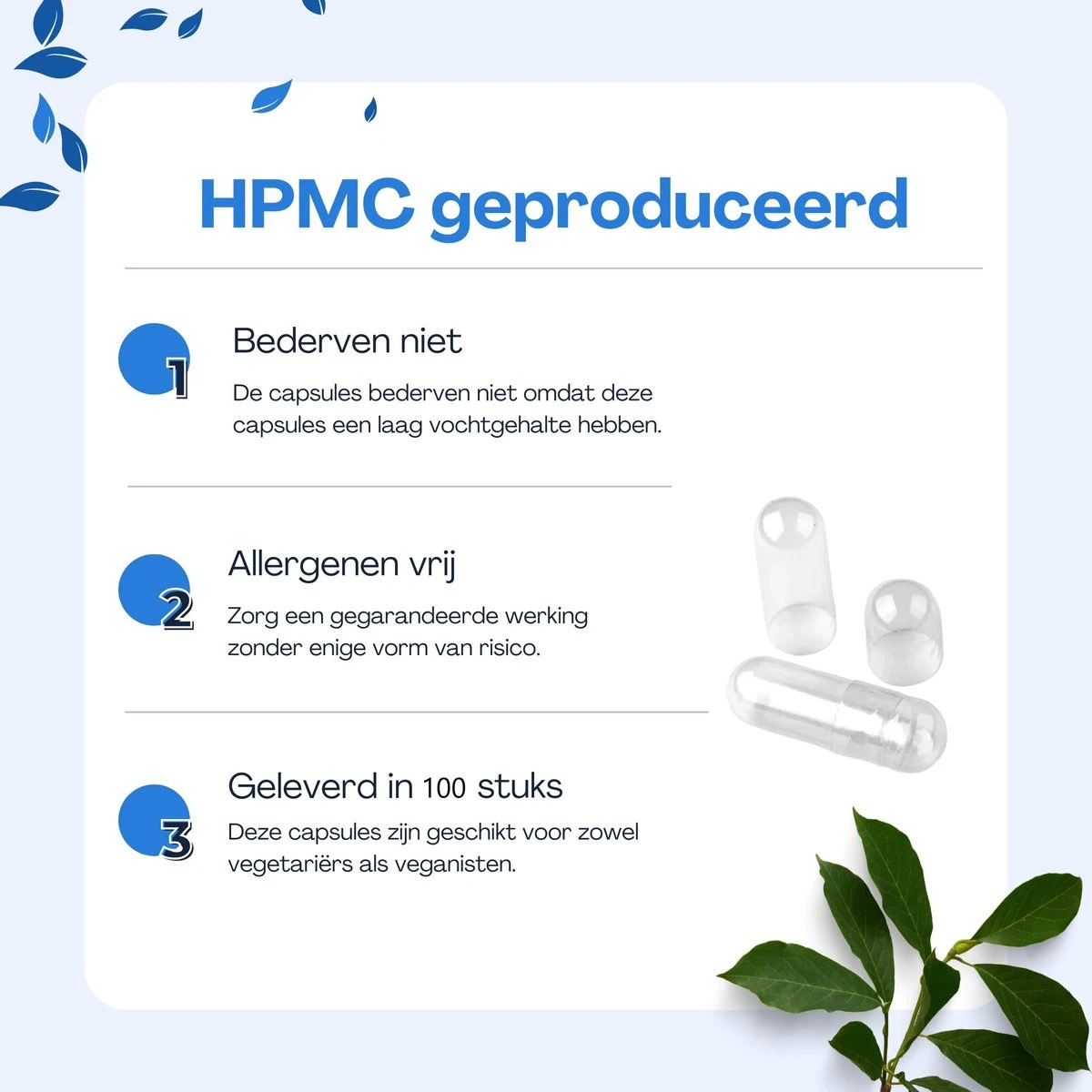 Christian Deluxe - 100 Stuks Lege Capsules - MAAT 1 - Vegetarische Capsules 5 Christian Deluxe - 100 Stuks Lege Capsules - MAAT 1 - Vegetarische Capsules - Afbeelding 3