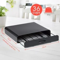 KitchenBrothers Capsulehouder - Met Lade - Dolce Gusto - 36 Capsules - RVS - Zwart -Koffieverkoopwinkel 1200x1200 383