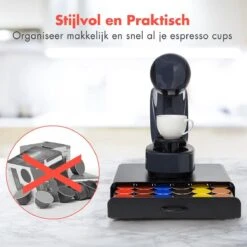 KitchenBrothers Capsulehouder - Met Lade - Dolce Gusto - 36 Capsules - RVS - Zwart -Koffieverkoopwinkel 1200x1200 384
