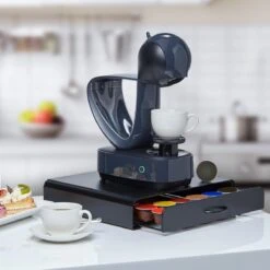 KitchenBrothers Capsulehouder - Met Lade - Dolce Gusto - 36 Capsules - RVS - Zwart -Koffieverkoopwinkel 1200x1200 387