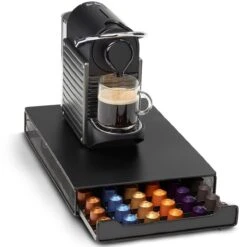 KitchenBrothers Capsulehouder - Met Lade - Nespresso - 60 Cups - Zwart