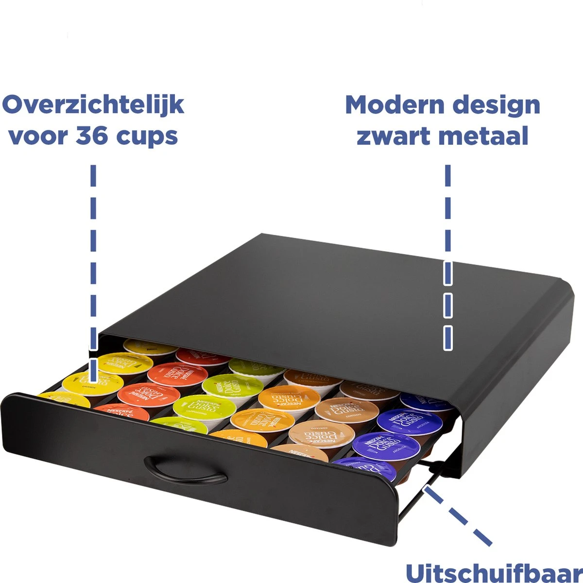 Luxe Dolce Gusto Capsule Houder - Cuphouder - 36 Stuks - Zwart 5 Luxe Dolce Gusto Capsule Houder - Cuphouder - 36 Stuks - Zwart - Afbeelding 3