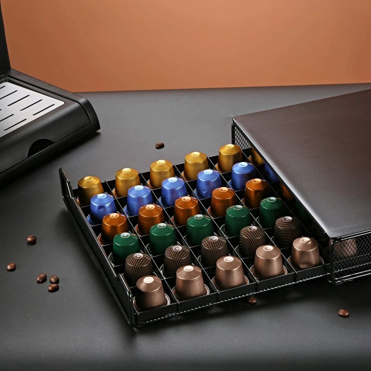 Luxe Capsule Houder Met Lade - Nespresso Koffie Pad En Cups Houder - 60 Stuks 10 Luxe Capsule Houder Met Lade - Nespresso Koffie Pad En Cups Houder - 60 Stuks - Afbeelding 8