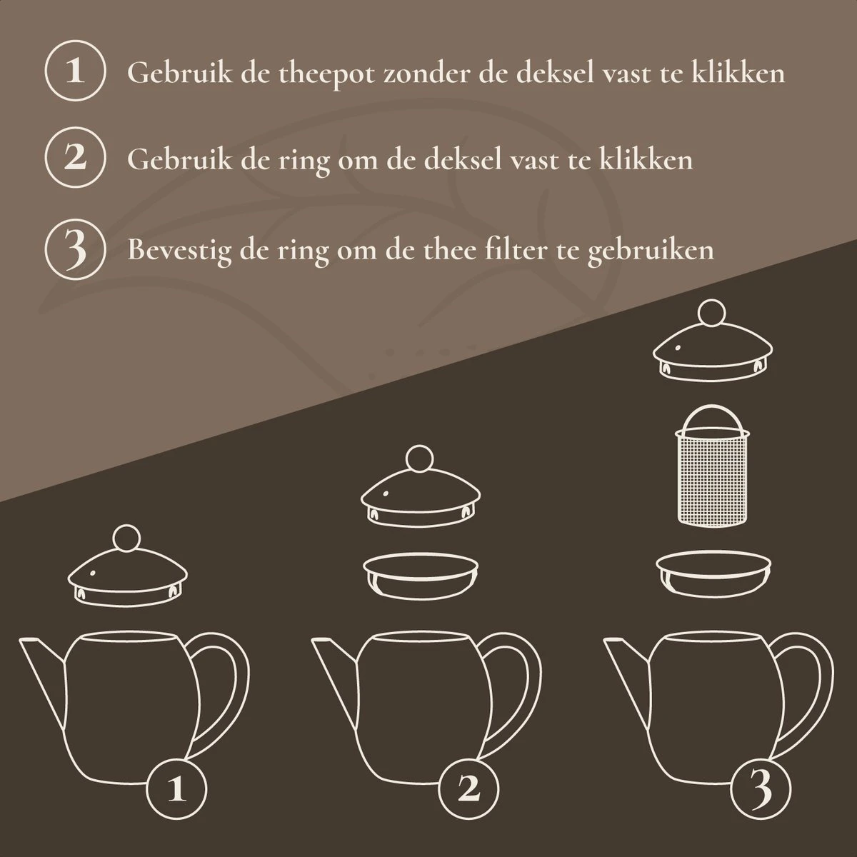 T&C Theepot Met Filter En Dubbelwandig - 1,2L - Matte Grijs 5 T&C Theepot Met Filter En Dubbelwandig - 1,2L - Matte Grijs - Afbeelding 3