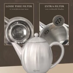 T&C Theepot Met Filter En Dubbelwandig - 1,2L - Matte Grijs 13 T&C Theepot Met Filter En Dubbelwandig - 1,2L - Matte Grijs -Koffieverkoopwinkel 1200x1200 559