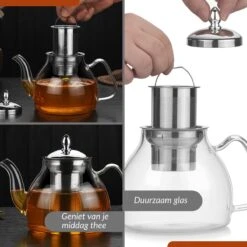 SensaHome - Infuser Theekan/Theepot - Transparant - Glas -Koffieverkoopwinkel 1200x1200 622