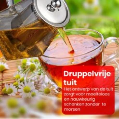 Procidi® Glazen Theepot Met Filter - Theekan Met Infuser - Dubbelwandig Borosilicaat Glas - Thee Thermoskan - Koffiekan 750 ML - Teapot -Koffieverkoopwinkel 1200x1200 645