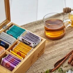 Bambuswald© Houten Theedoos Met 6 Vakken Gemaakt Van 100% Duurzame Bamboe -Koffieverkoopwinkel 1200x1200 75