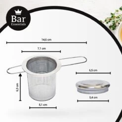 Bar Essentials® Theezeef Met Inklapbare Handgreepjes én Lekplaatje (set Van 2) - Fijnmazig Theefilter Voor Losse Thee - Theezeefjes Voor Losse Thee RVS - Theefilter Voor Losse Thee - Theezeef - Theefilter RVS -Koffieverkoopwinkel 1200x1200 83