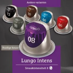 Douwe Egberts Lungo Intens Koffiecups - Intensiteit 8/12 - 10 X 20 Capsules -Koffieverkoopwinkel 1200x1200 849