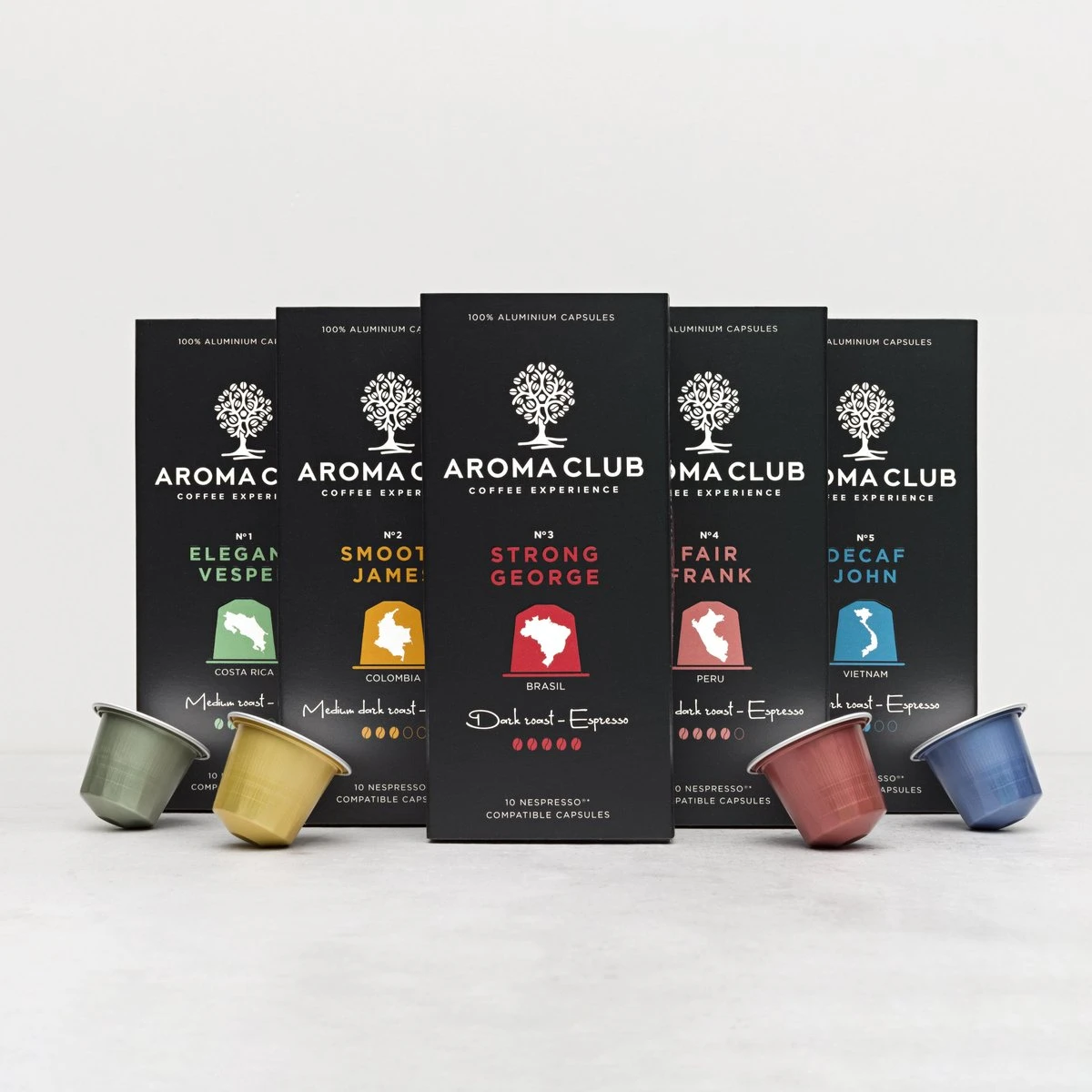 Aroma Club - Nespresso Compatible Capsules (120 St.) - No. 4 Fair Frank - Intensiteit 4/5 - Espresso - 100% Aluminium Koffiecups 7 Aroma Club - Nespresso Compatible Capsules (120 St.) - No. 4 Fair Frank - Intensiteit 4/5 - Espresso - 100% Aluminium Koffiecups - Afbeelding 5