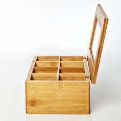 Lumaland Cuisine - Theedoos Van Bamboe - Theebox Met 8 Vakken - Duurzam Decoratief Materiaal - Ca. 28 X 16 X 9 Cm -Koffieverkoopwinkel 1200x1200 88