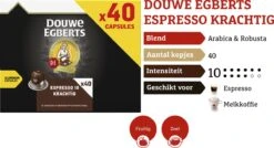 Douwe Egberts Espresso Krachtig (10) - 5 X 40 Koffiecups 16 Douwe Egberts Espresso Krachtig (10) - 5 X 40 Koffiecups -Koffieverkoopwinkel 1200x653