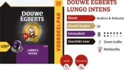 Douwe Egberts Lungo Intens Koffiecups - Intensiteit 8/12 - 10 X 20 Capsules -Koffieverkoopwinkel 1200x673 1
