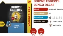 Douwe Egberts Lungo Decaf (6) - 10 X 20 Koffiecups -Koffieverkoopwinkel 1200x681