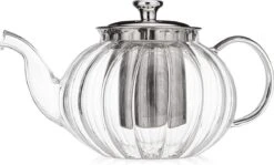 Glazen Theepot Met Filter (RVS) - 1.2 Liter - Pompoen Design - Thee Infuser – Borosilicaat – Anti-druppel Tuit -Koffieverkoopwinkel 1200x726 1