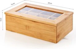 Lumaland Cuisine - Theedoos Van Bamboe - Theebox Met 8 Vakken - Duurzam Decoratief Materiaal - Ca. 28 X 16 X 9 Cm -Koffieverkoopwinkel 1200x770 1