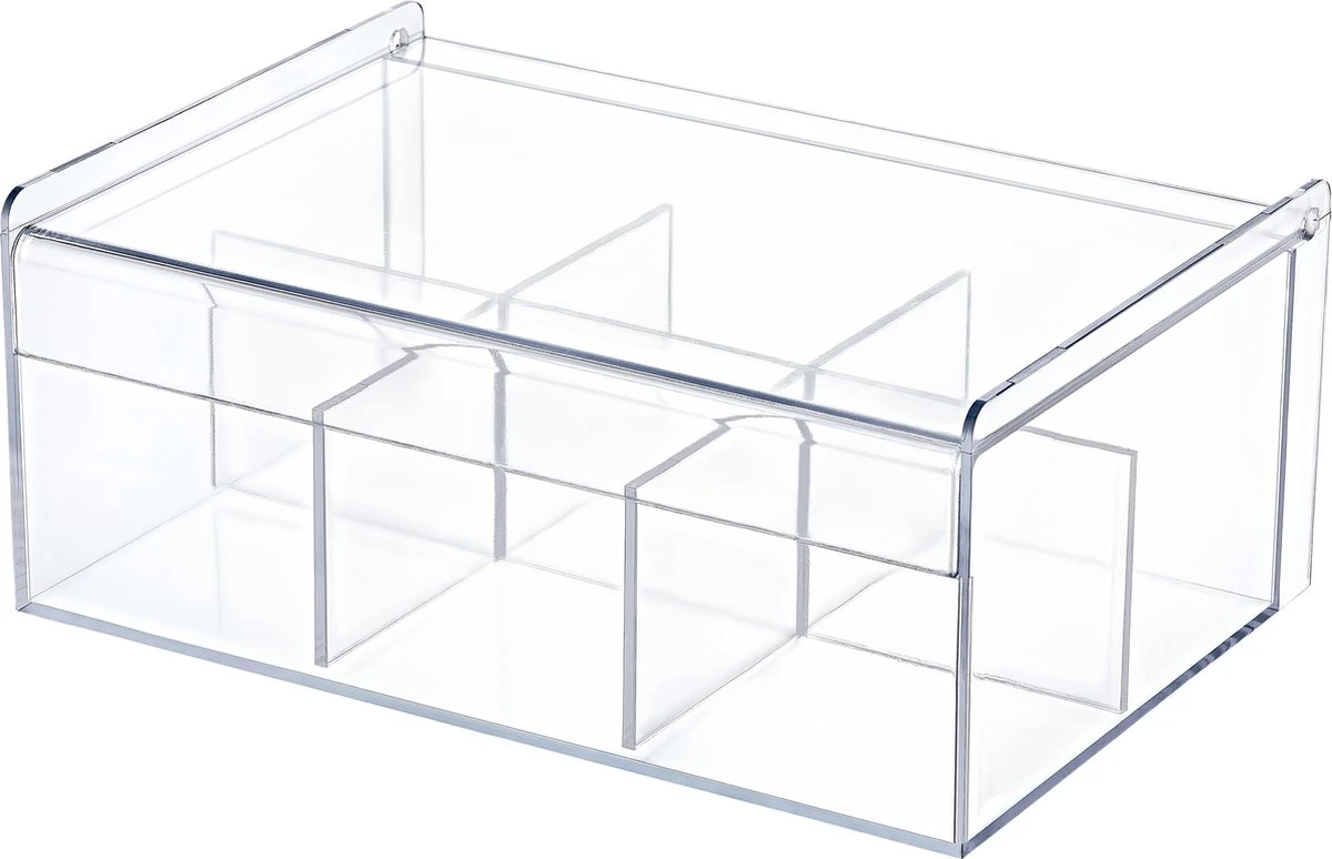 Box Up Theedoos - 6 Vakken - Ruimte Voor 60 Theezakjes - BPA Vrij - Transparant 4 Box Up Theedoos - 6 Vakken - Ruimte Voor 60 Theezakjes - BPA Vrij - Transparant - Afbeelding 2