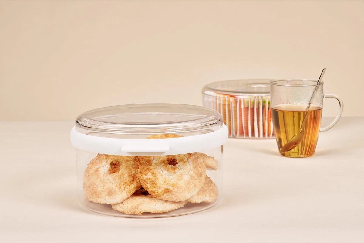 Mepal - Theedoos Rond - Transparant - 6 Vakken - Opbergdoos - Theekist 4 Mepal - Theedoos Rond - Transparant - 6 Vakken - Opbergdoos - Theekist - Afbeelding 2