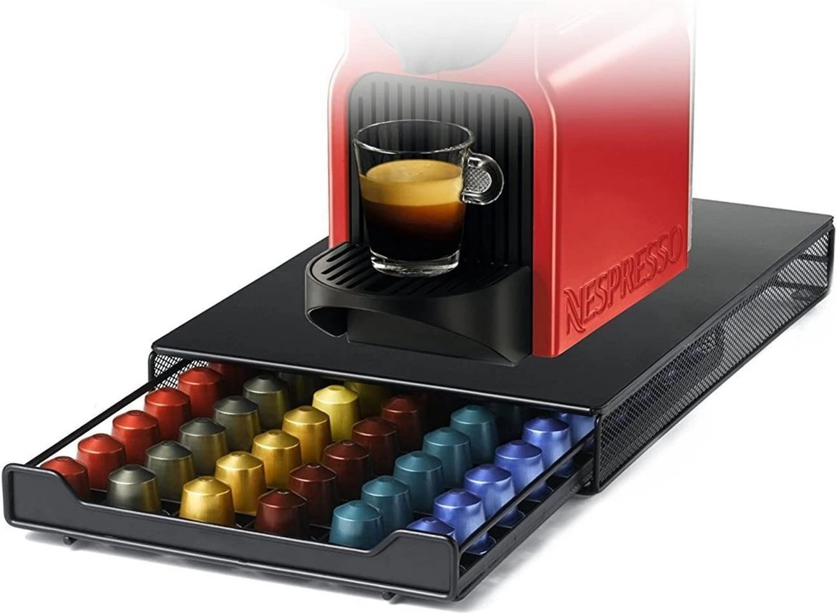 Luxe Capsule Houder Met Lade - Nespresso Koffie Pad En Cups Houder - 60 Stuks 3 Luxe Capsule Houder Met Lade - Nespresso Koffie Pad En Cups Houder - 60 Stuks