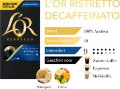 L'OR Espresso Ristretto Decaffeinato - Intensiteit 9/12 - 10 X 10 Capsules 18 L'OR Espresso Ristretto Decaffeinato - Intensiteit 9/12 - 10 X 10 Capsules -Koffieverkoopwinkel 1200x889 2