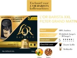 L'OR BARISTA XXL Filter Grand Matin (5) - 5 X 10 Koffiecups 20 L'OR BARISTA XXL Filter Grand Matin (5) - 5 X 10 Koffiecups -Koffieverkoopwinkel 1200x913