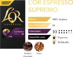 L'OR Espresso Supremo Koffiecups - Intensiteit 10/12 - 10 X 10 Capsules 19 L'OR Espresso Supremo Koffiecups - Intensiteit 10/12 - 10 X 10 Capsules -Koffieverkoopwinkel 1200x933 1