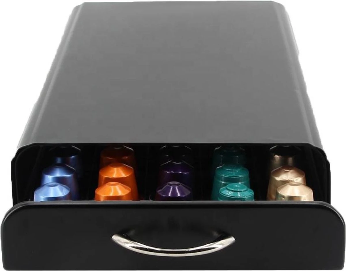Luxe Nespresso Capsule Houder Met Lade - Espresso Koffie Pad En Cups Houder - 50 Capsules 4 Luxe Nespresso Capsule Houder Met Lade - Espresso Koffie Pad En Cups Houder - 50 Capsules - Afbeelding 2