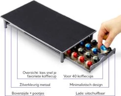 Capsulehouder Met Lade - Geschikt Voor Nespresso Koffiecups - 40 Capsules - Plateau Voor Koffiecupmachine – Zilver/grijs 13 Capsulehouder Met Lade - Geschikt Voor Nespresso Koffiecups - 40 Capsules - Plateau Voor Koffiecupmachine – Zilver/grijs -Koffieverkoopwinkel 1200x953 1