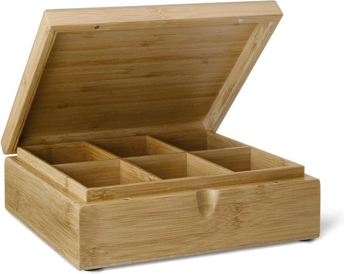 Bredemeijer - Theedoos 6-vaks Gesloten Bamboe Naturel 3 Bredemeijer - Theedoos 6-vaks Gesloten Bamboe Naturel