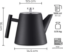 Silberthal - Theepot Met Filter - 1 L - RVS Dubbelwandig - Zwart - Cadeau 14 Silberthal - Theepot Met Filter - 1 L - RVS Dubbelwandig - Zwart - Cadeau -Koffieverkoopwinkel 1200x986