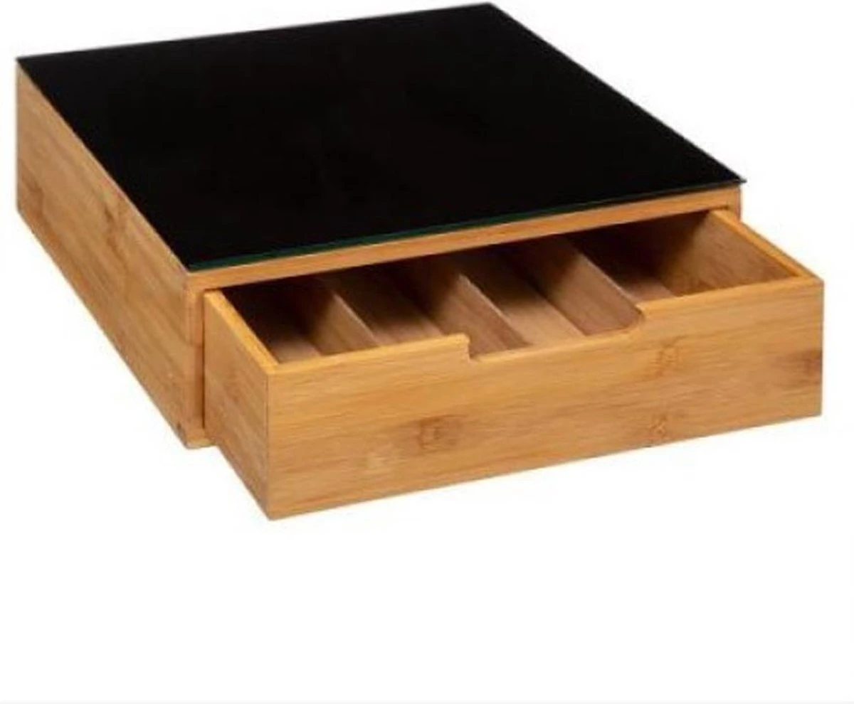 Luxe Capsulehouder Voor Koffiecups - Bamboe - Koffieapparaat Stand Met Lade Voor Koffiecups - Stijlvolle Koffiecupshouder 7 Luxe Capsulehouder Voor Koffiecups - Bamboe - Koffieapparaat Stand Met Lade Voor Koffiecups - Stijlvolle Koffiecupshouder - Afbeelding 5