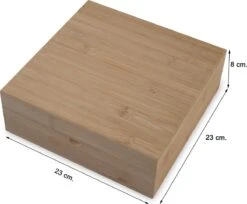 Theedoos Van ZENZYTEA® - Bamboe - Theedoos 9 Vaks - Inclusief 3 Theeblikken Voor Losse Thee - Geschikt Voor Grote & Kleine Theezakjes - Vierkant - Grote Vakken - Luxe Verpakking - Cadeau -Koffieverkoopwinkel 1200x990