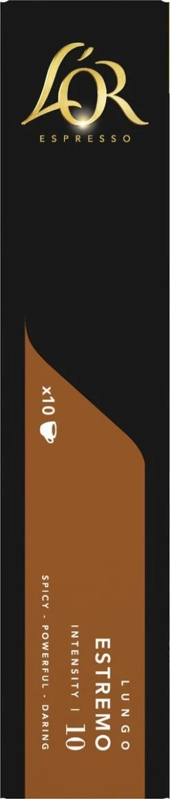 L'OR Lungo Estremo Koffiecups - Intensiteit 10/12 - 10 X 10 Capsules -Koffieverkoopwinkel 255x1200 9