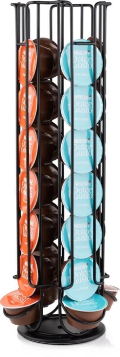Daily Products Capsulehouder - Dolce Gusto - Cuphouder - Voor 32 Cups - Koffiecups Houder - 360° Draaibaar - Zwart
