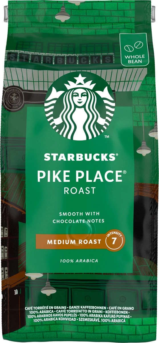 Starbucks Pike Place Medium Roast Koffiebonen - 4 Zakken à 450 Gram 4 Starbucks Pike Place Medium Roast Koffiebonen - 4 Zakken à 450 Gram - Afbeelding 2