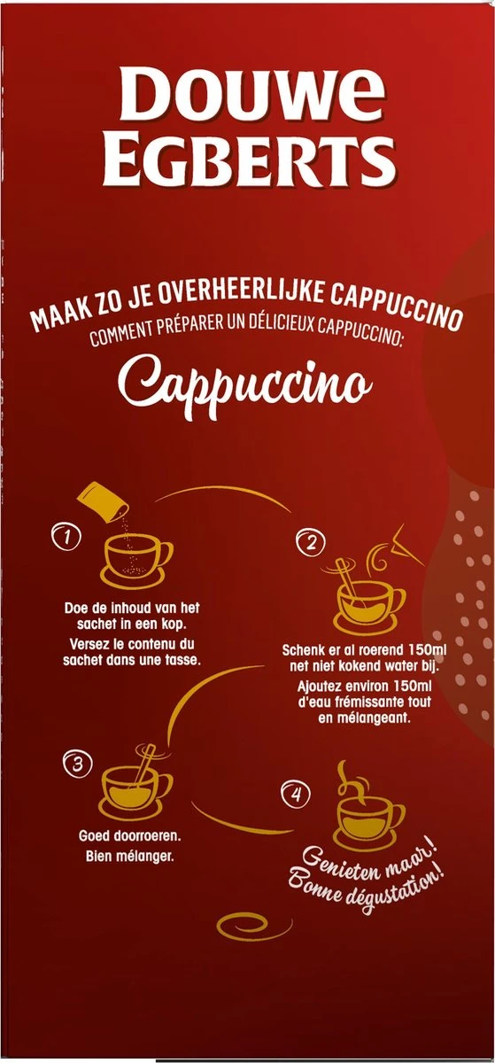 Douwe Egberts Verwenkoffie Cappuccino Oploskoffie - 5 X 10 Zakjes 7 Douwe Egberts Verwenkoffie Cappuccino Oploskoffie - 5 X 10 Zakjes - Afbeelding 5
