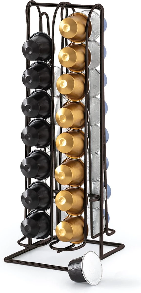 RVS Nespresso Capsule Houder Van Metaal Voor 48 Cups - Dispenser En Standaard 6 RVS Nespresso Capsule Houder Van Metaal Voor 48 Cups - Dispenser En Standaard - Afbeelding 4