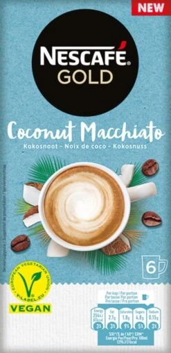 Nescafé Gold Coconut Macchiato Oploskoffie - 6 Doosjes à 6 Zakjes -Koffieverkoopwinkel 583x1200 1