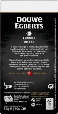 Douwe Egberts Lungo Intens Koffiecups - Intensiteit 8/12 - 10 X 10 Capsules -Koffieverkoopwinkel 607x1200 9