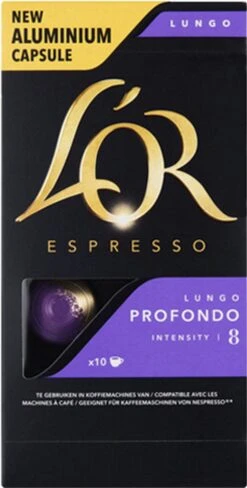 L'OR Lungo Profondo Koffiecups - Intensiteit 8/12 - 10 X 10 Capsules -Koffieverkoopwinkel 608x1200 3