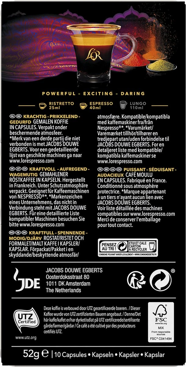 L'OR Espresso Origins India (10) - 10 X 10 Koffiecups 4 L'OR Espresso Origins India (10) - 10 X 10 Koffiecups - Afbeelding 2