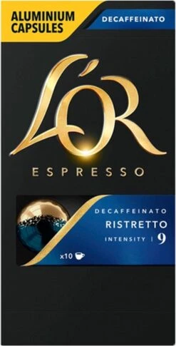 L'OR Espresso Ristretto Decaffeinato - Intensiteit 9/12 - 10 X 10 Capsules 23 L'OR Espresso Ristretto Decaffeinato - Intensiteit 9/12 - 10 X 10 Capsules -Koffieverkoopwinkel 611x1200 4
