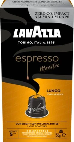 Lavazza Espresso Lungo - Aluminium Nespresso Capsules - 10 Stuks -Koffieverkoopwinkel 627x1200 1
